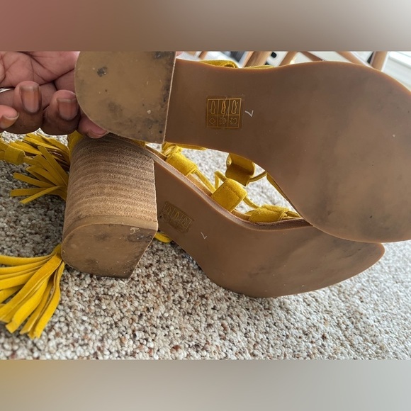 Jeffery Campbell Linares Mustard Suede Shoes Size 7 - Picture 6 of 8